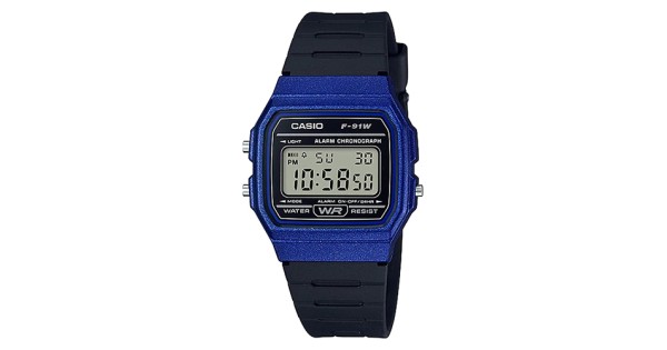 Casio F-91WC-2ADF – Orologio Digitale Unisex Con Cinturino Celeste E Retroilluminazione